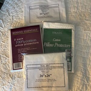 NWT 4 King Cotton, 1 King and 1 Euro Allergy Zippered Pillow Protectors